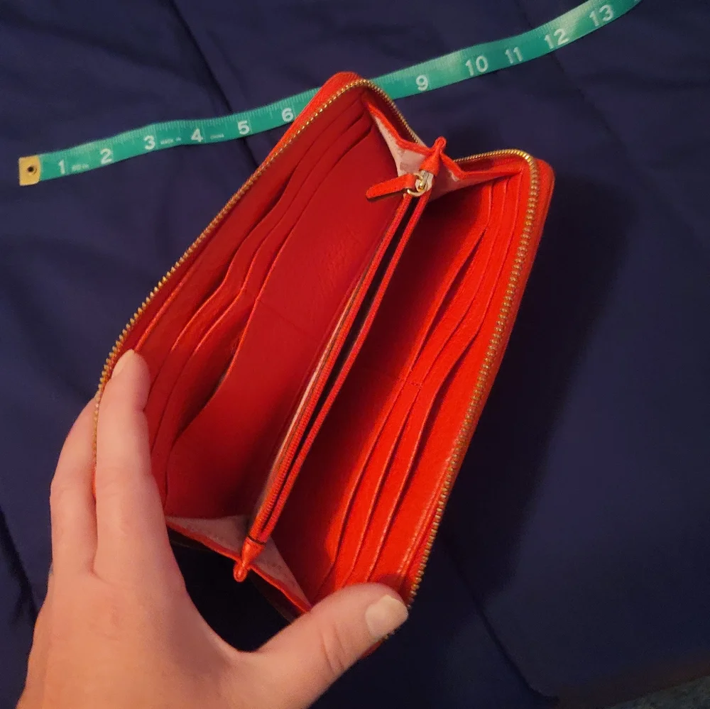 Michael kors continental zip around accordion wallet FULL SIZE CORAL Red Orange